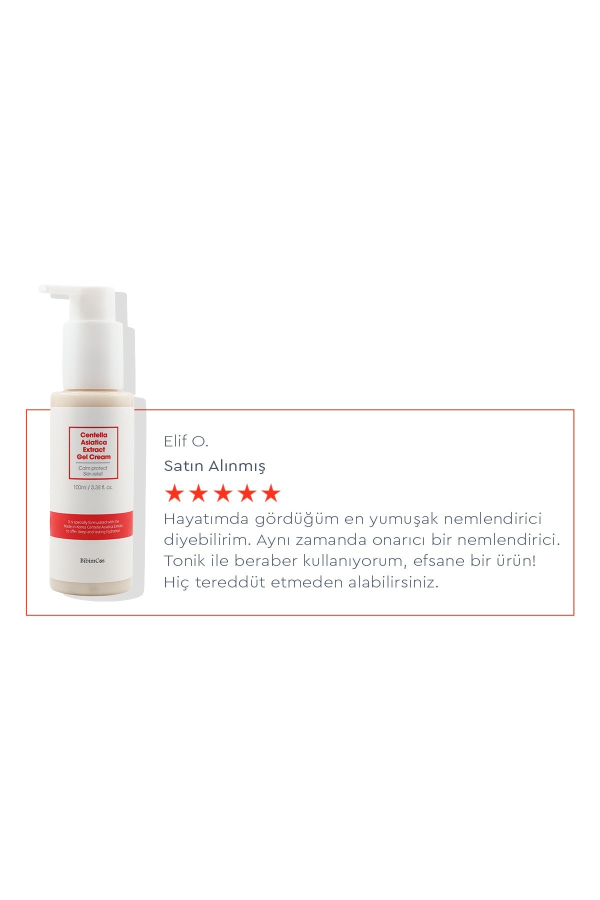 Centella Asiatica Extract Gel Cream 100ml - Cilt Yatıştırıcı ve Nemlendirici Jel Krem