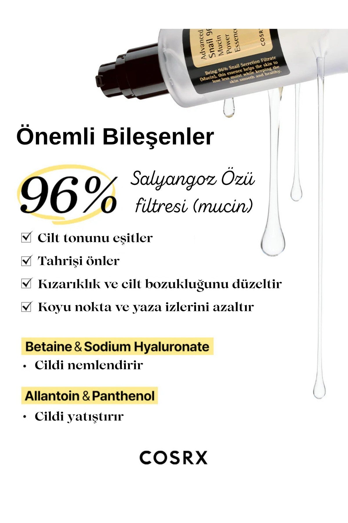 Advanced Snail 96 Mucin Power Essence 100ml - Salyangoz Özlü Nemlendirici ve Besleyici Esans