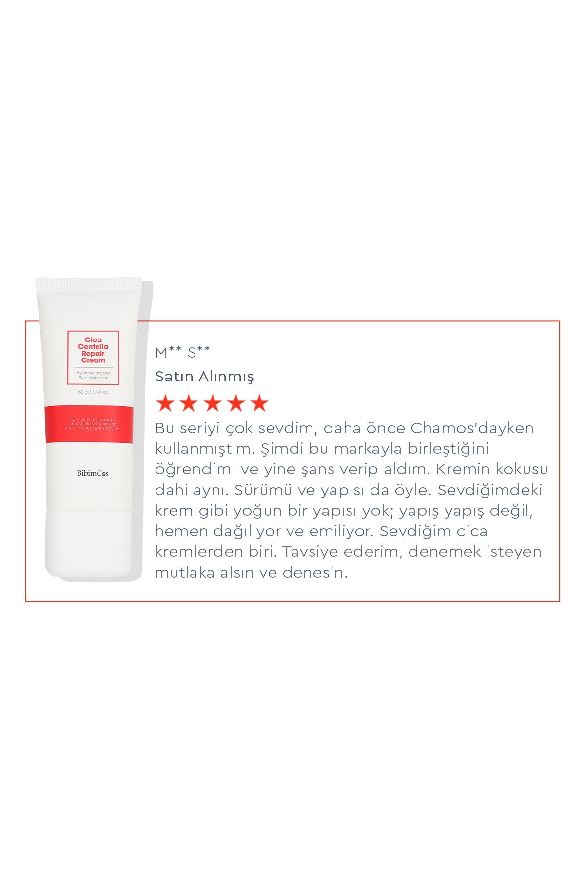 Cica Centella Repair Cream 50g - Cilt Onarıcı Ve Sakinleştirici Krem