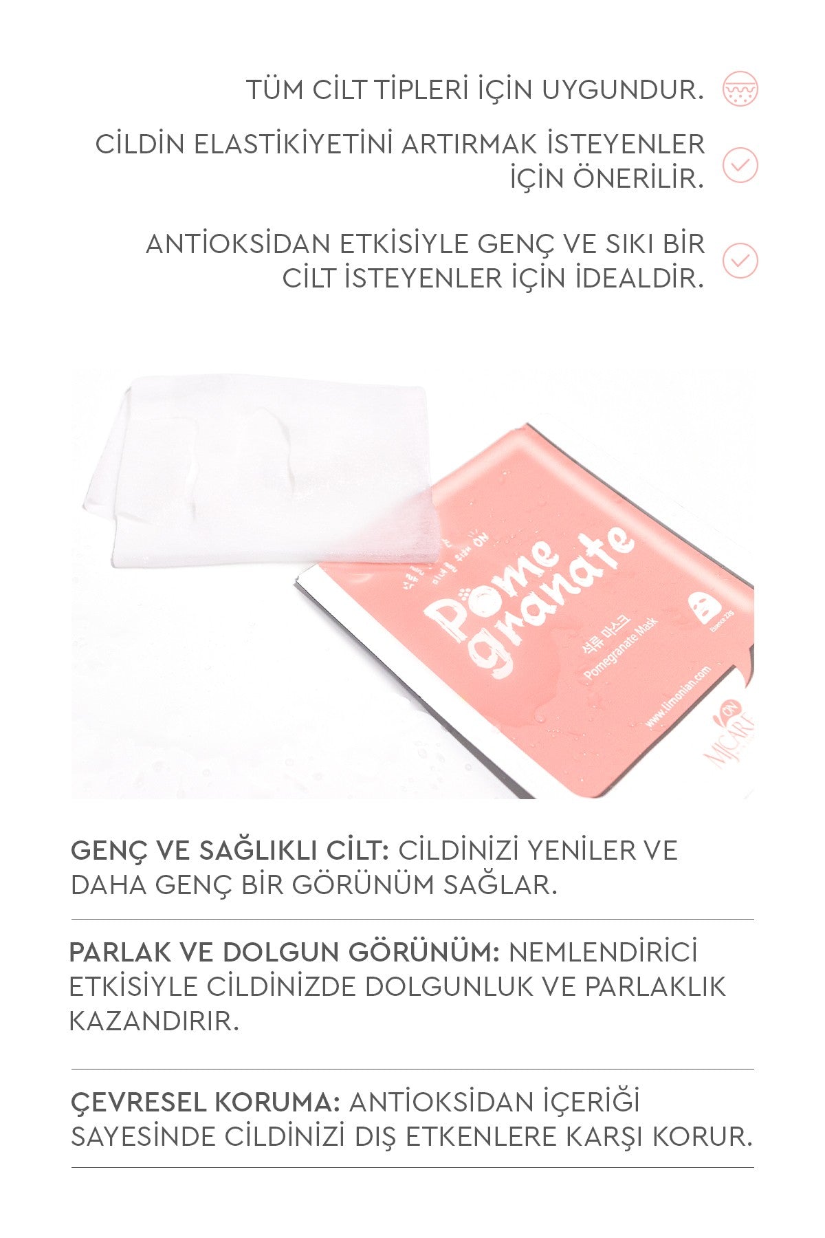 On Pomegranate Mask - Nar Özlü Yüz Maskesi 10'lu