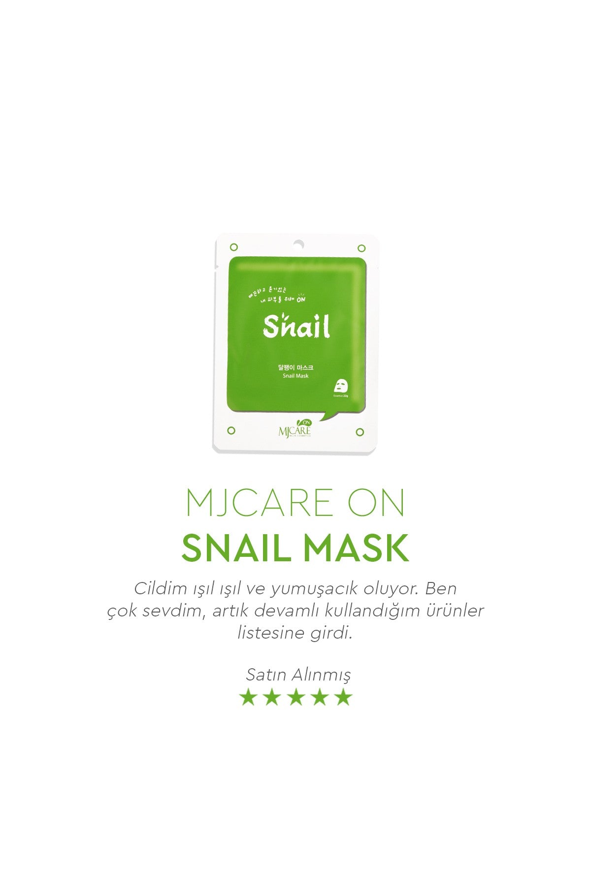 On Snail Mask - Salyangoz Özlü Yüz Maskesi 10'lu