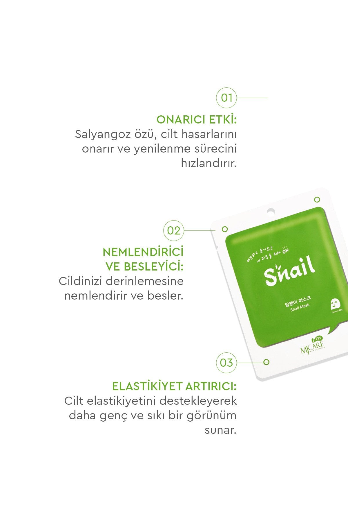 On Snail Mask Salyangoz Özlü Yüz Maskesi 5'li