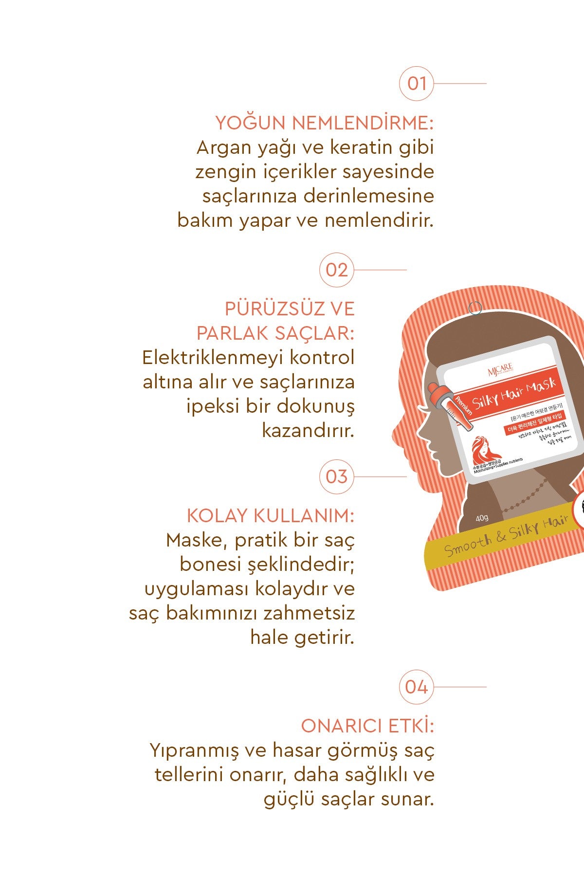 Premium Silky Hair Mask - Pürüzsüzleştirici Saç Maskesi 5'li