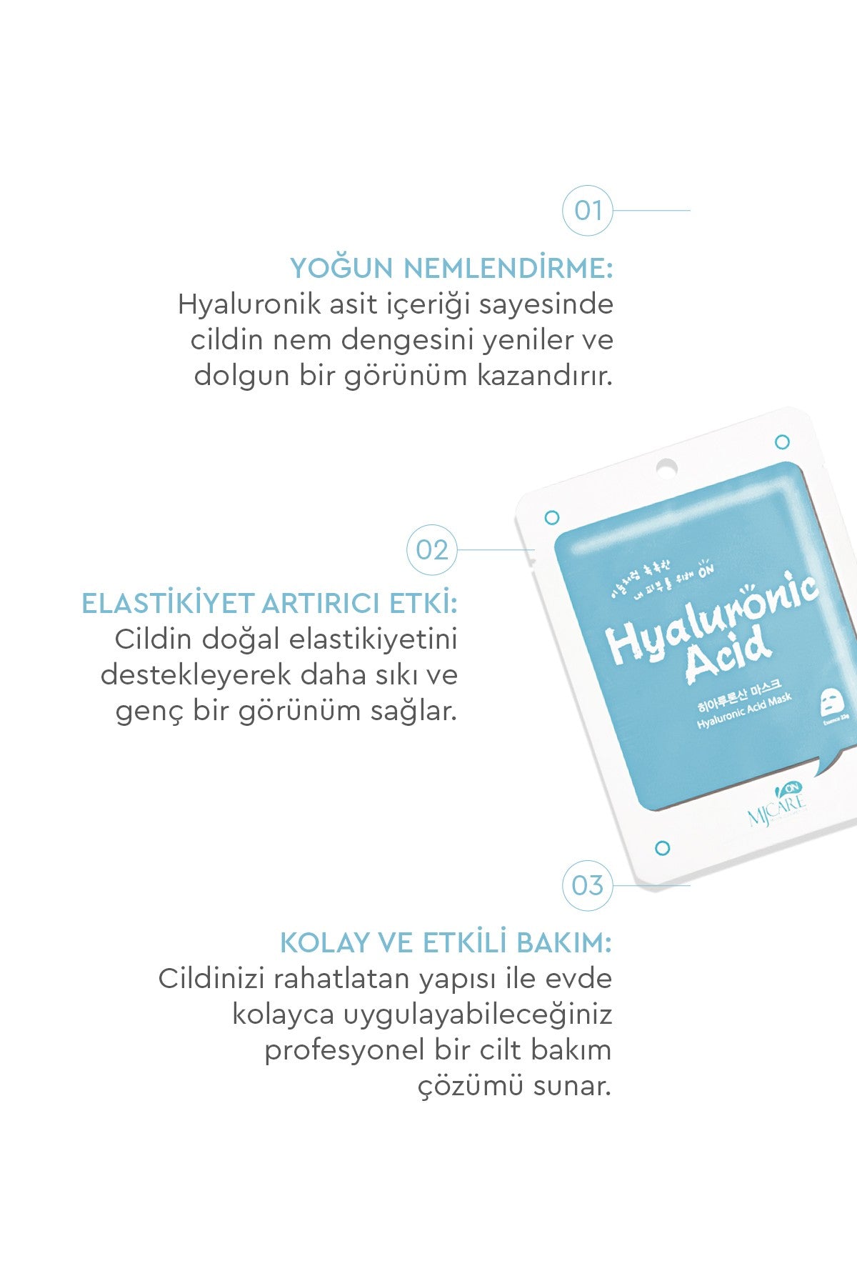 On Hyaluronic Acid Mask - Hyalüronik Asit Özlü Yüz Maskesi 20'li