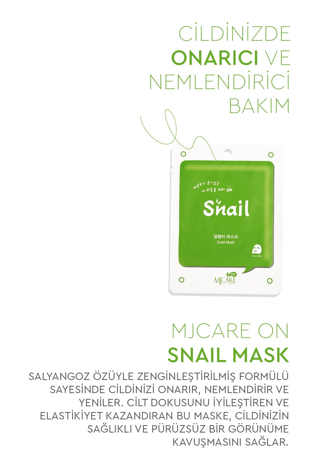 On Snail Mask - Salyangoz Özlü Yüz Maskesi 20'li