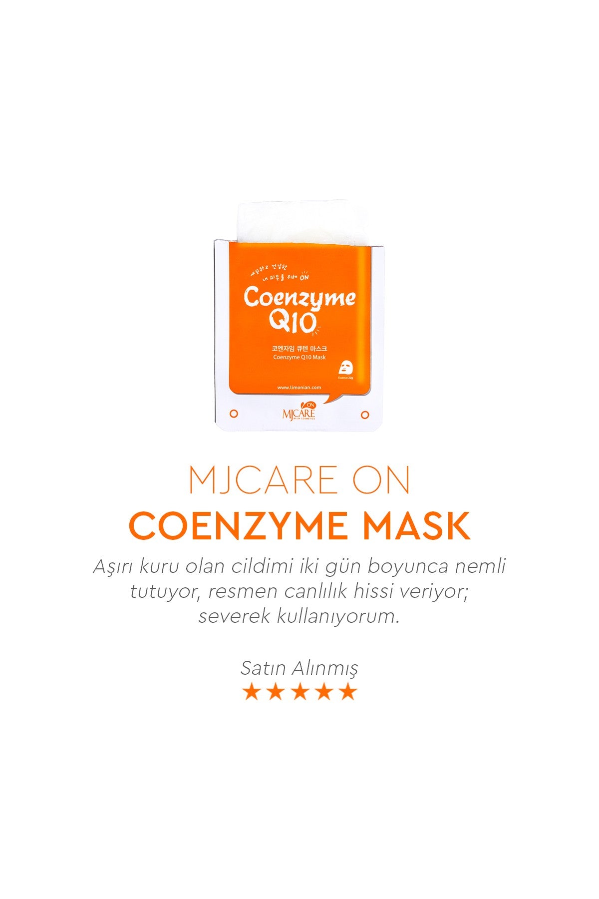 On Coenzyme Mask - Koenzim Q10 İçeren Yüz Maskesi 20'li