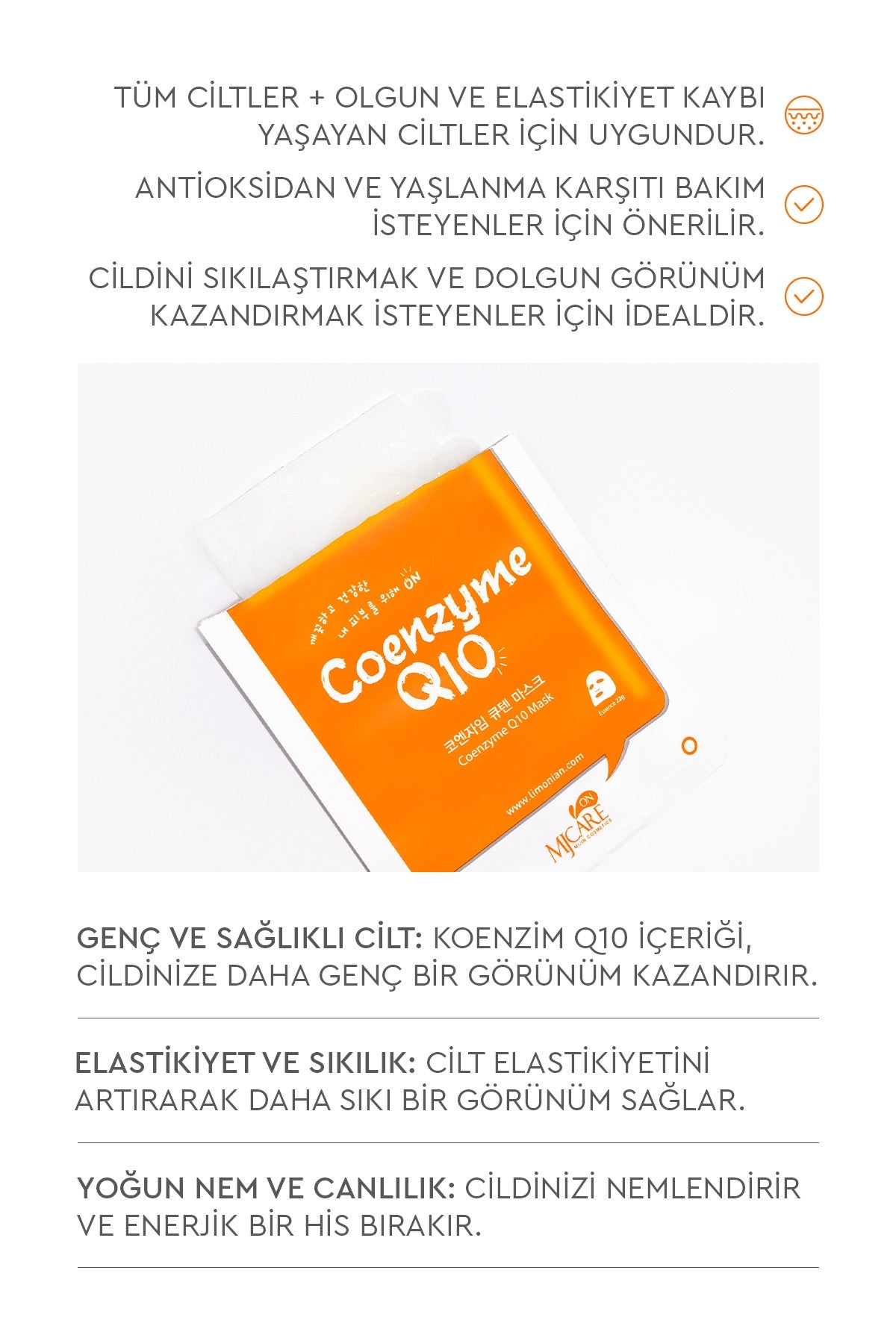 On Coenzyme Mask - Koenzim Q10 İçeren Yüz Maskesi 20'li