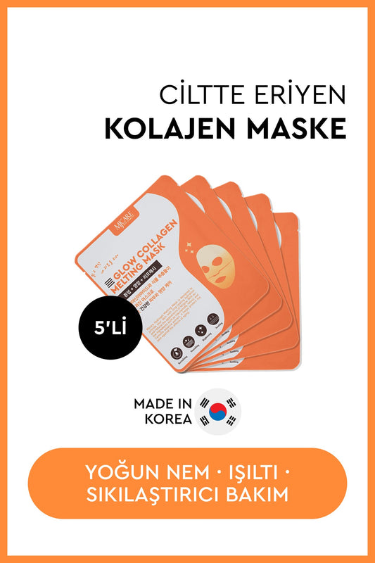 Glow Collagen Melting Mask - Hydrojel Şeffaflaşan Eriyen Maske 5'li