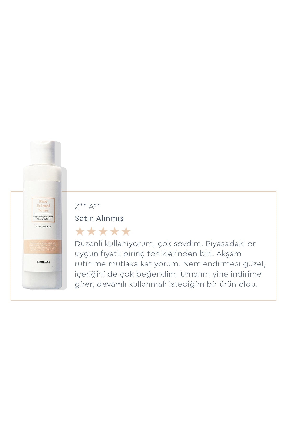 Rice Extract Toner 150ml Pirinç Özlü Tonik