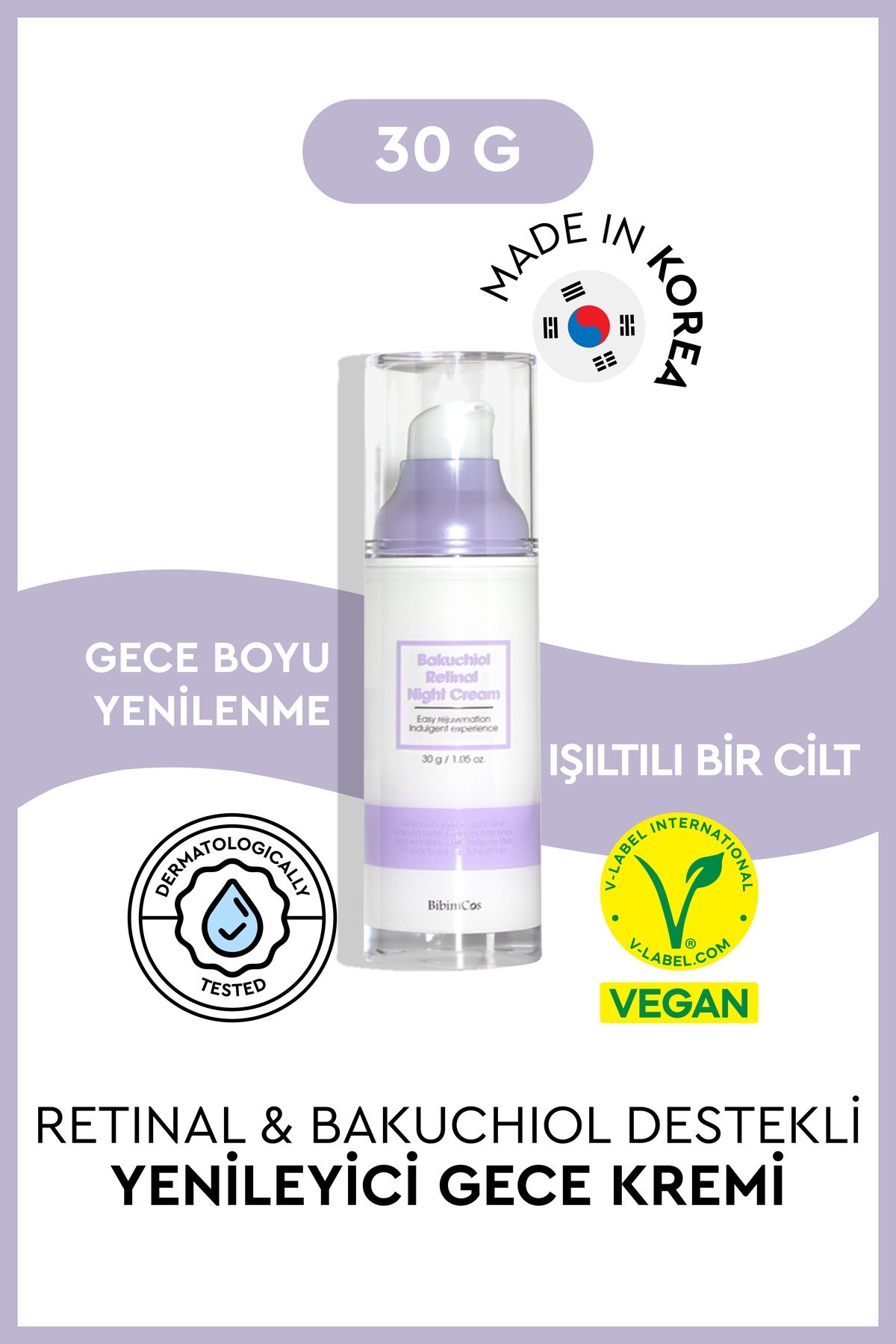 Retinal & Bakuchiol Destekli Yenileyici Gece Kremi 30g