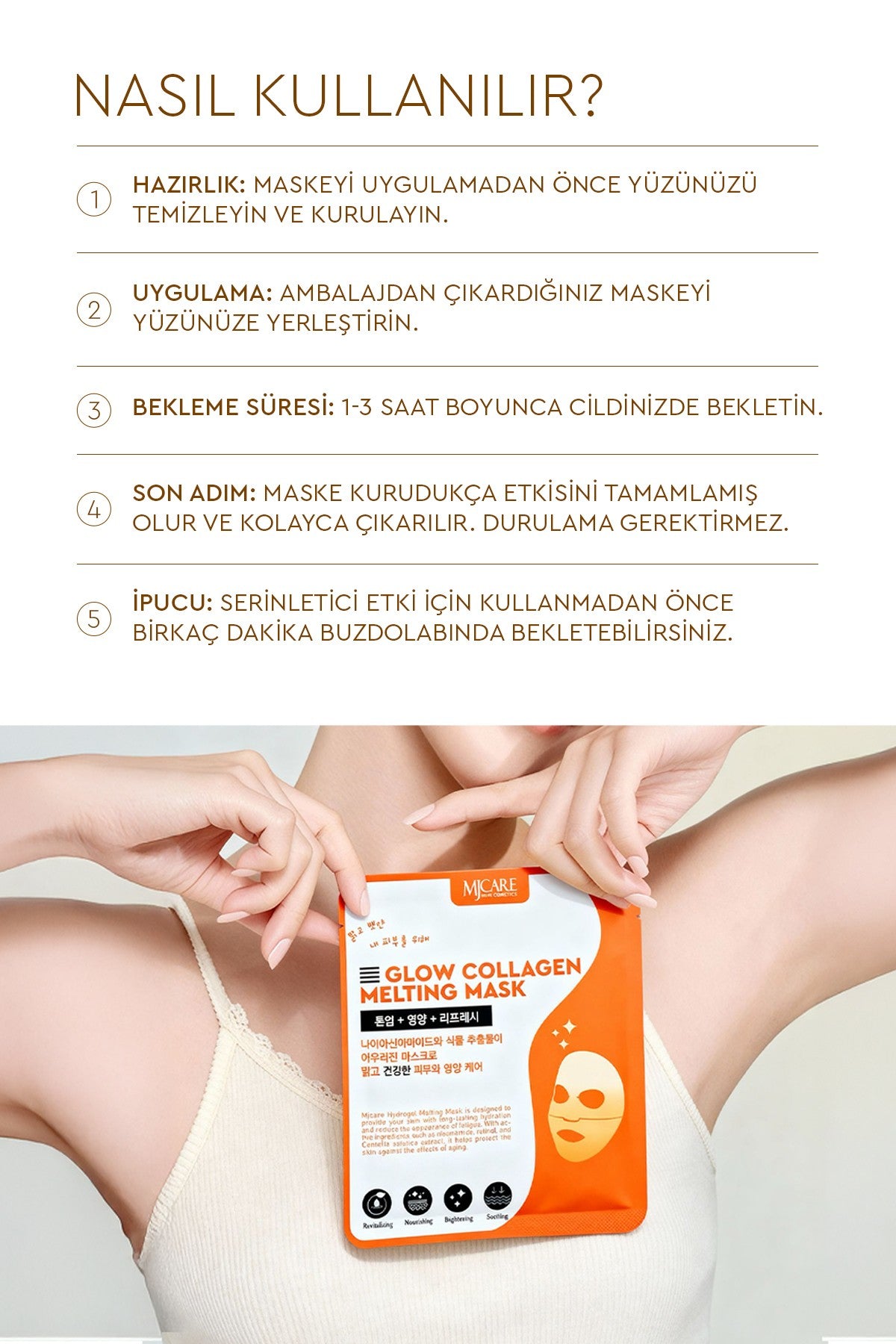 Glow Collagen Melting Mask - Hydrojel Şeffaflaşan Eriyen Maske