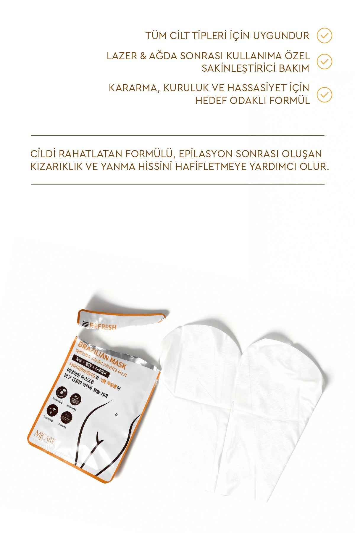 Refresh Brazilian Mask - Yatıştırıcı, Nemlendirici ve Aydınlatıcı Özel Bölge Maskesi 3'lü