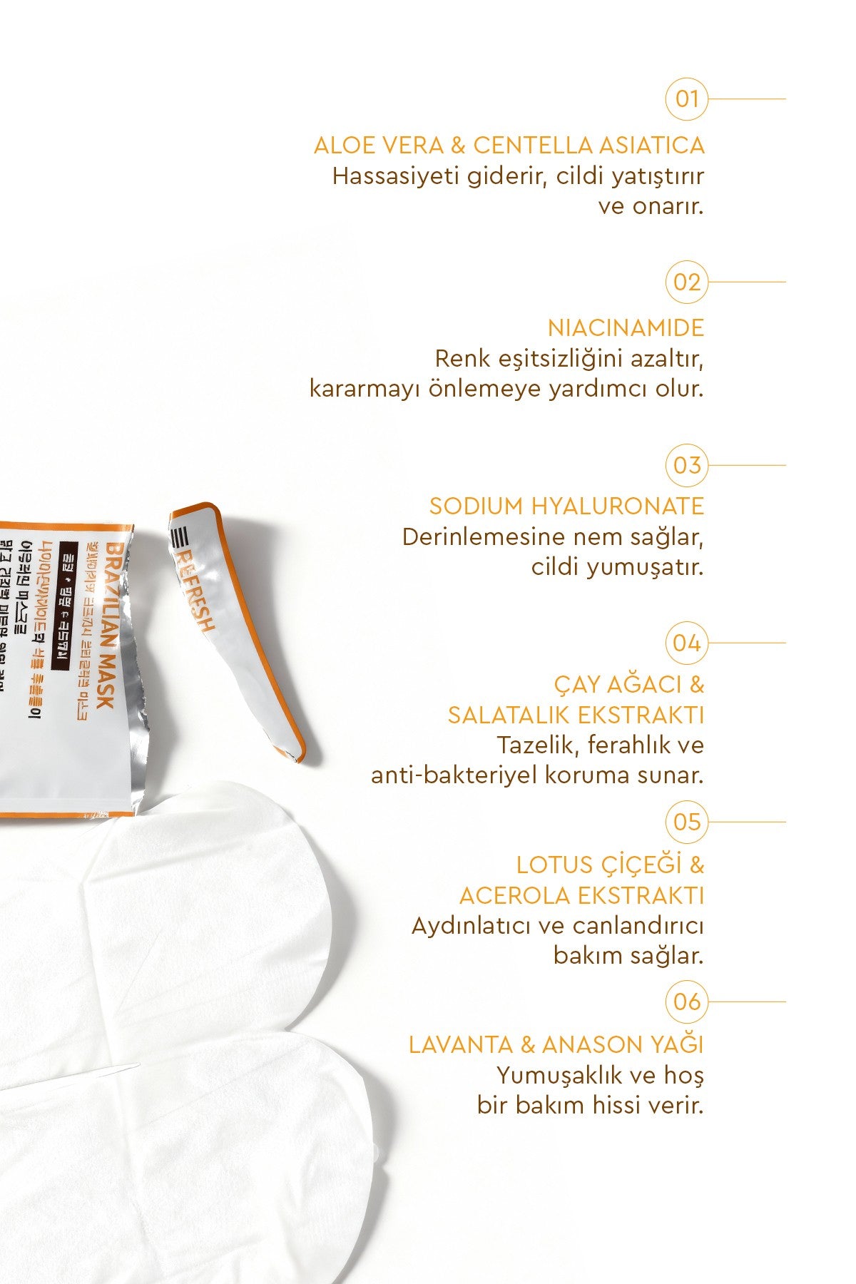 Refresh Brazilian Mask - Yatıştırıcı, Nemlendirici ve Aydınlatıcı Özel Bölge Maskesi 5'li