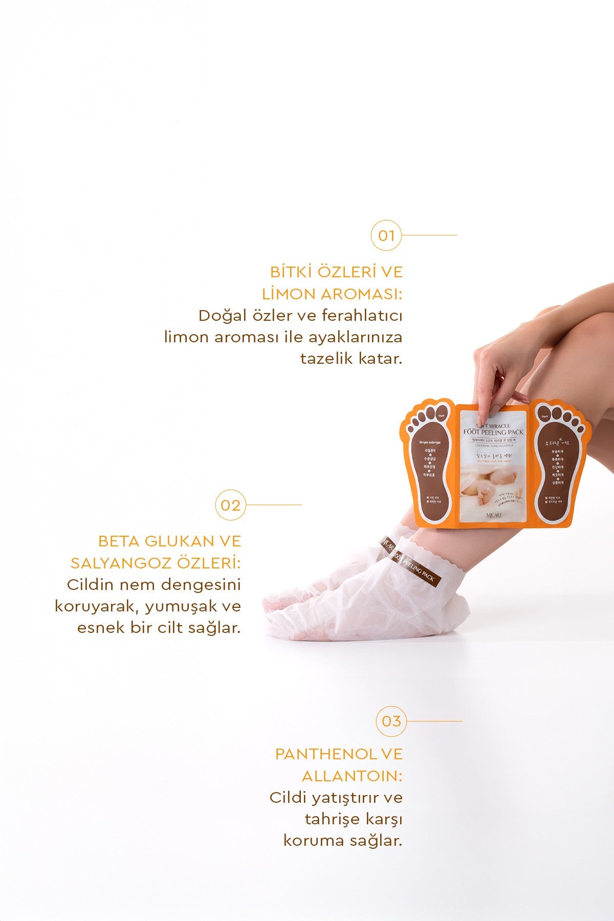Miracle Foot Peeling Pack - Mjcare Çorap Tipi Ayak Peeling Maskesi
